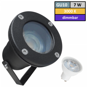 7Watt - IP65 LED Boden Einbaustrahler | Aufbaustrahler | 230Volt | DIMMBAR