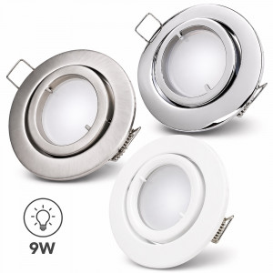 9 Watt LED Einbaustrahler Timo | 900 Lumen | 230Volt | Gu10 Fassung | IP20