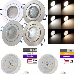 LED Einbaustrahler Marina / 230V / 5W / STEP DIMMBAR / ET = 32mm / IP44