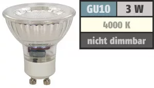3Watt | MCOB LED Leuchtmittel 230Volt | NEUTRALWEISS | 250 Lumen | Sockel Gu10