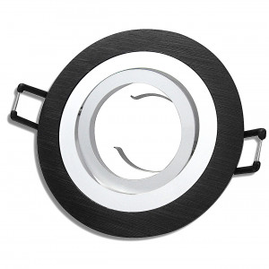 Decken Einbaufassung Sandy 12V und 230V, OHNE Leuchtmittel, schwenkbar, Schwarz