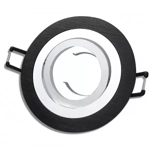 Decken Einbaufassung Sandy 12V und 230V, OHNE Leuchtmittel, schwenkbar, Schwarz