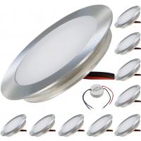 10er Set SMD Bodeneinbauspots 12Volt + 2 x LED Rundtrafo. Für Laminat, Parkett, Fliesen usw. Begehbar - IP67. Abwaschbar.