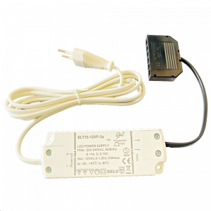 Elektronischer LED Trafo / Treiber / 15W / inkl. Zuleitung und 6-fach Verteiler für Mini AMP Stecker