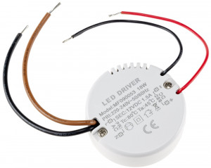 Elektronischer LED Transformator / 0.5 -> 18Watt / 230V~ auf 12V= / Rund ø x H - 55 x 23