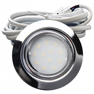 Flache IP44 LED Möbel Einbauspots New Lina 12V - 2W - Chrom - 72mm