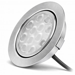 Flache LED Möbel Einbauleuchte Lina 12V - 3W - Stromkabel 1.8m - ohne Transformator