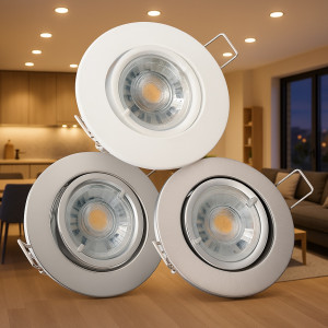 Flacher COB LED Modul Einbaustrahler Timo - 230Volt - 5Watt - ET=32mm