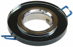 Glas Decken Einbauleuchte Crystal R90 / 230V / Starr / Ø=90mm / für 50mm Leuchtmittel / Schwarz