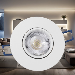 LED Einbauleuchte 4,5W, 450Lumen, Ø=90x25mm, CCT, Weiß
