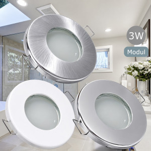 LED Einbaustrahler Aqua65 / 230V / 3W / ET = 35mm / IP65 / Milchglas