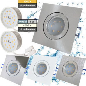 LED Einbaustrahler Marin / 230V / 5W / Loch = 60 - 68mm / ET = 32mm / IP44