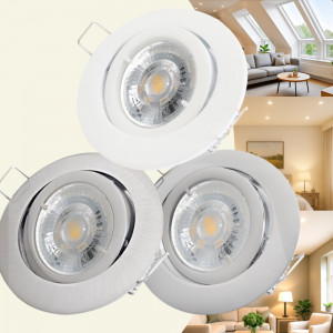 LED Einbaustrahler Timo / 230V / 7W / 550Lumen / Schwenkbar / Bajonettverschluss