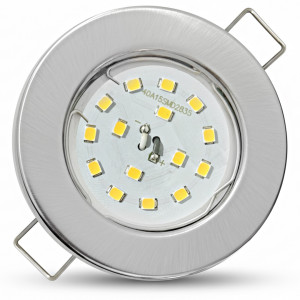 LED Einbaustrahler Tom | Flach | 230V | 7W | ET-28mm | Edelstahl gebürstet | DIMMBAR