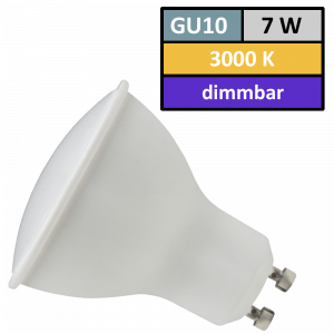 SMD LED Leuchtmittel 230Volt - 7Watt - WARMWEISS 3000Kelvin - DIMMBAR - Sockel Gu10