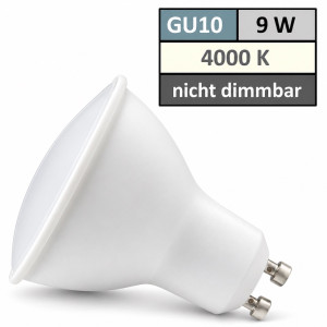 SMD LED Leuchtmittel 230Volt - 9Watt - NEUTRALWEISS 4000Kelvin - 120° Abstrahlwinkel - Sockel Gu10